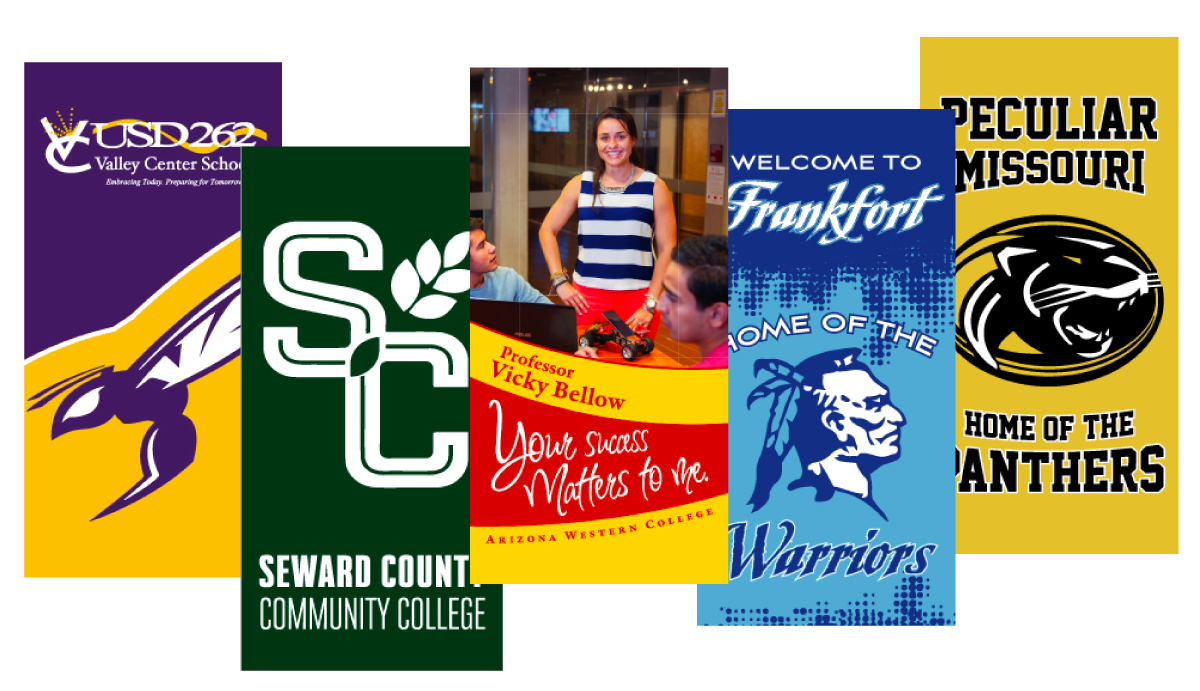 Custom College Banners- Street Decor