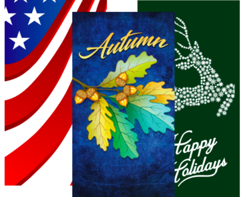 Street Pole Banners- Custom/stock options- winter, summer, fall