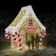 Oversized walk thru Lighted Gingerbread and Candy Cane house
