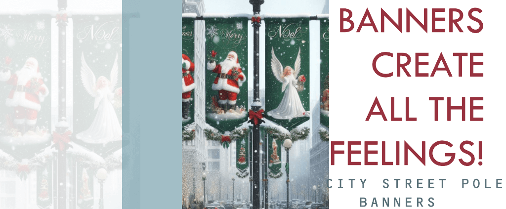 Holiday Banners Create All the Feelings! Santa Street pole Banner design
