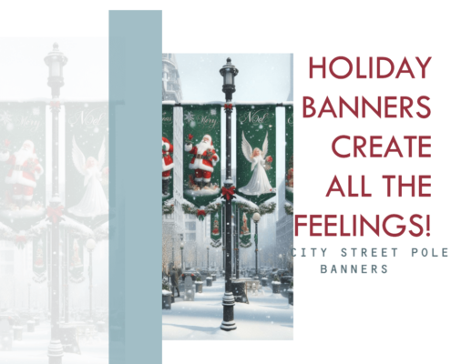 Holiday Banners Create All the Feelings! Santa Street pole Banner design