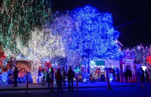 Decorations- colorful lighted outdoor in public space