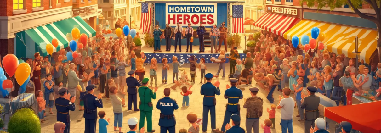 Community Celebrating Hometown heroes - Street Decor banners