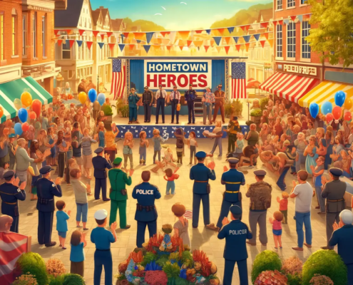 Community Celebrating Hometown heroes - Street Decor banners