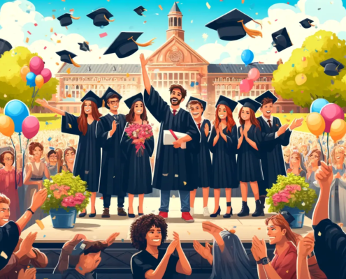 illustration of college graduation - Street Decor
